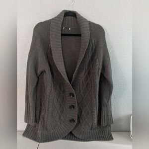 Women's Warm Knit Cardigan Sweater Gray Winter Cozy Fashion Businesscasual
